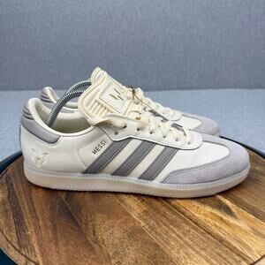 Adidas Samba Lionel Messi Cream White Tan Brown Soccer Shoes JQ0266 Men's Sz 9.5